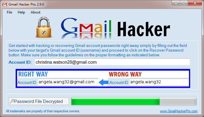 Way 2: Hack Gmail Password using Gmail password hack