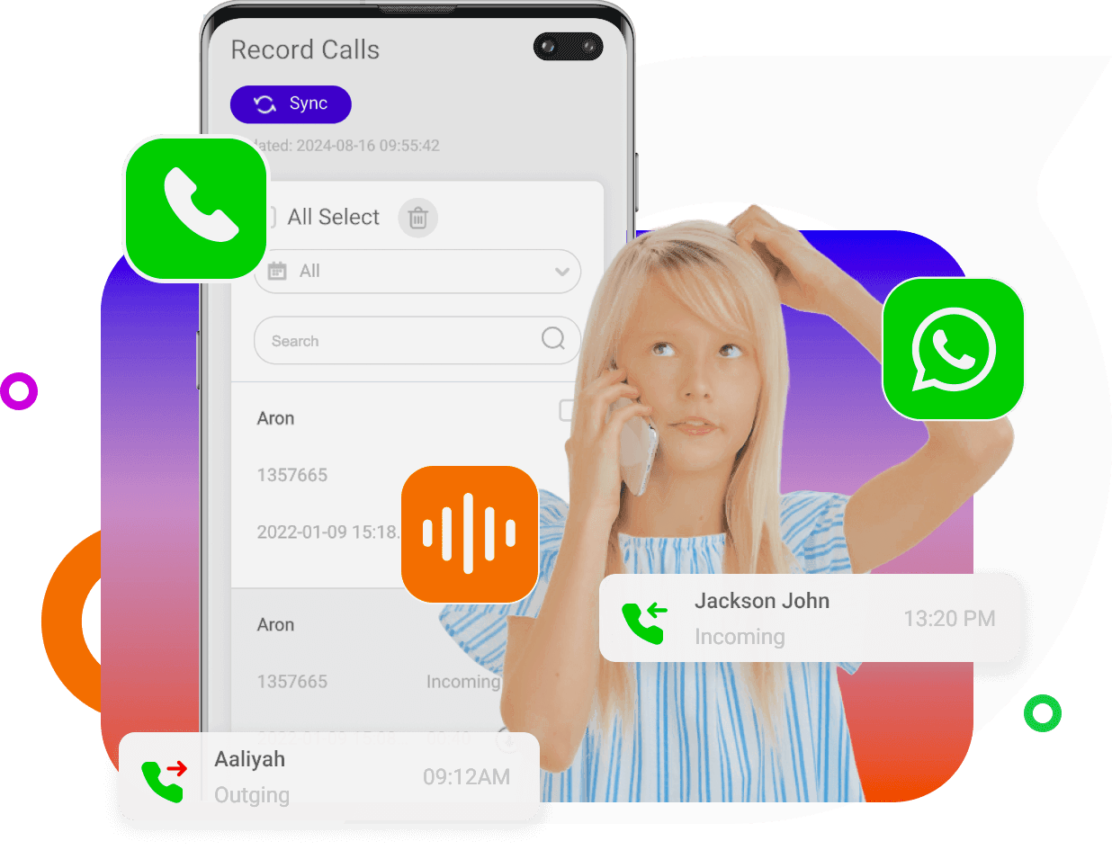 Android call history screen showing recent calls
