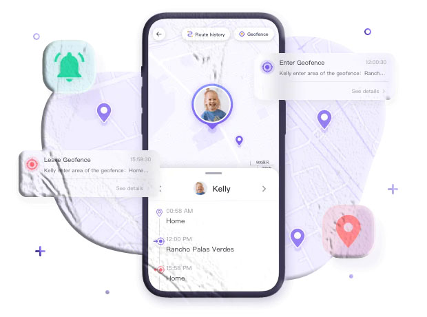 Parent checking a child’s real‑time location on a mobile tracking app
