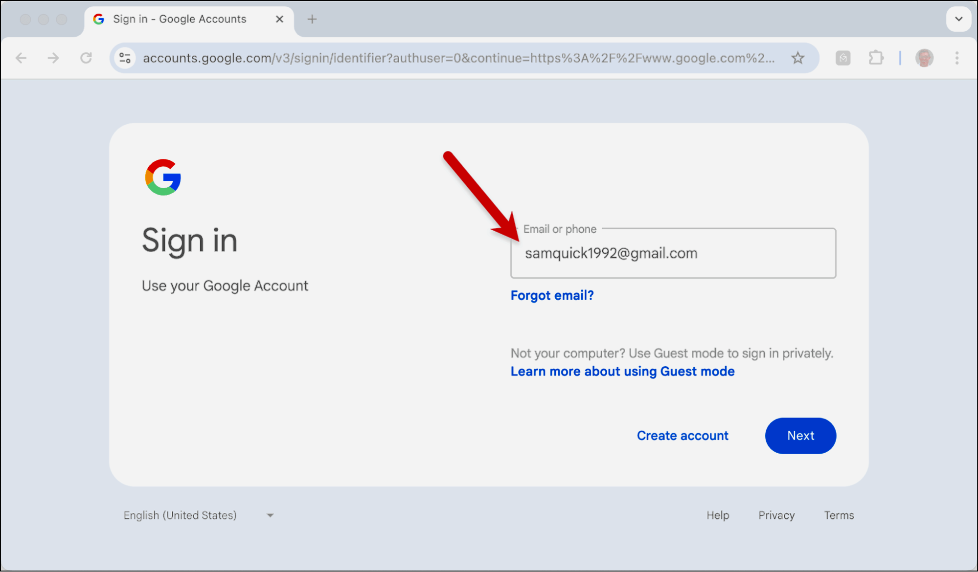 iPhone Gmail notification settings screen
