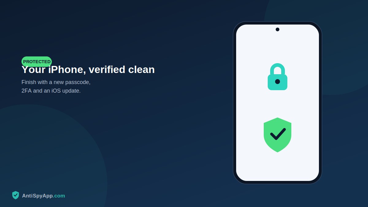 iPhone with padlock and checkmark shield illustration
