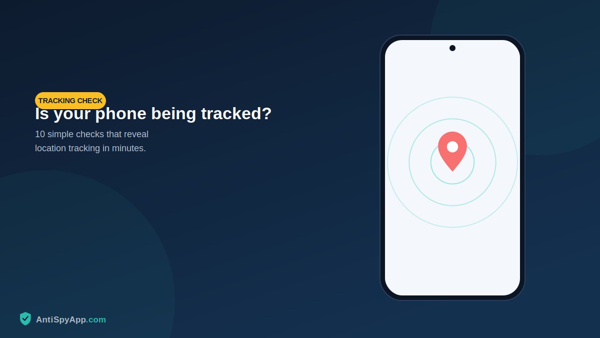 Phone with location pin and radar rings illustration