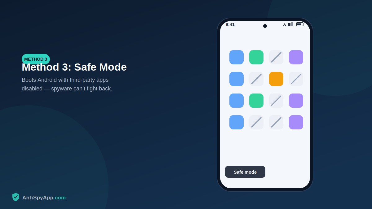 Android phone booting into Safe Mode with third-party apps disabled