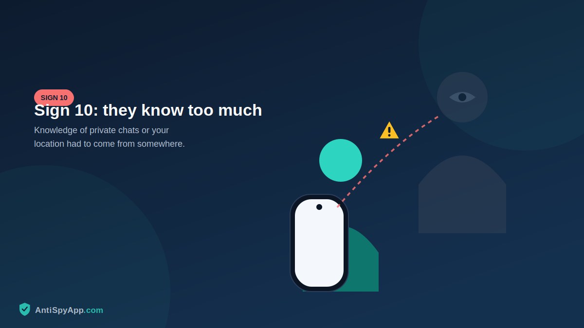 Illustration of a person looking at a phone with a shadow figure watching