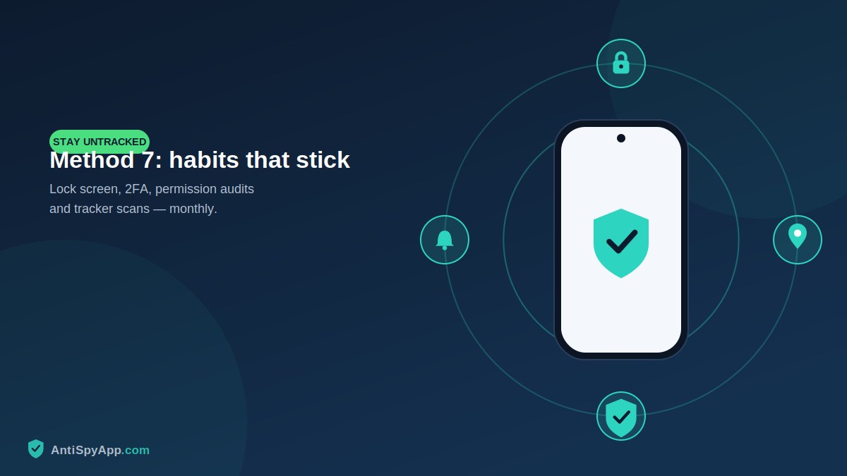 Phone surrounded by protective habit icons
