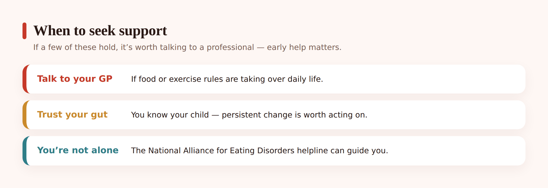 Reassuring illustration of a parent and teenager sitting together, with a warm sense of support and no judgement