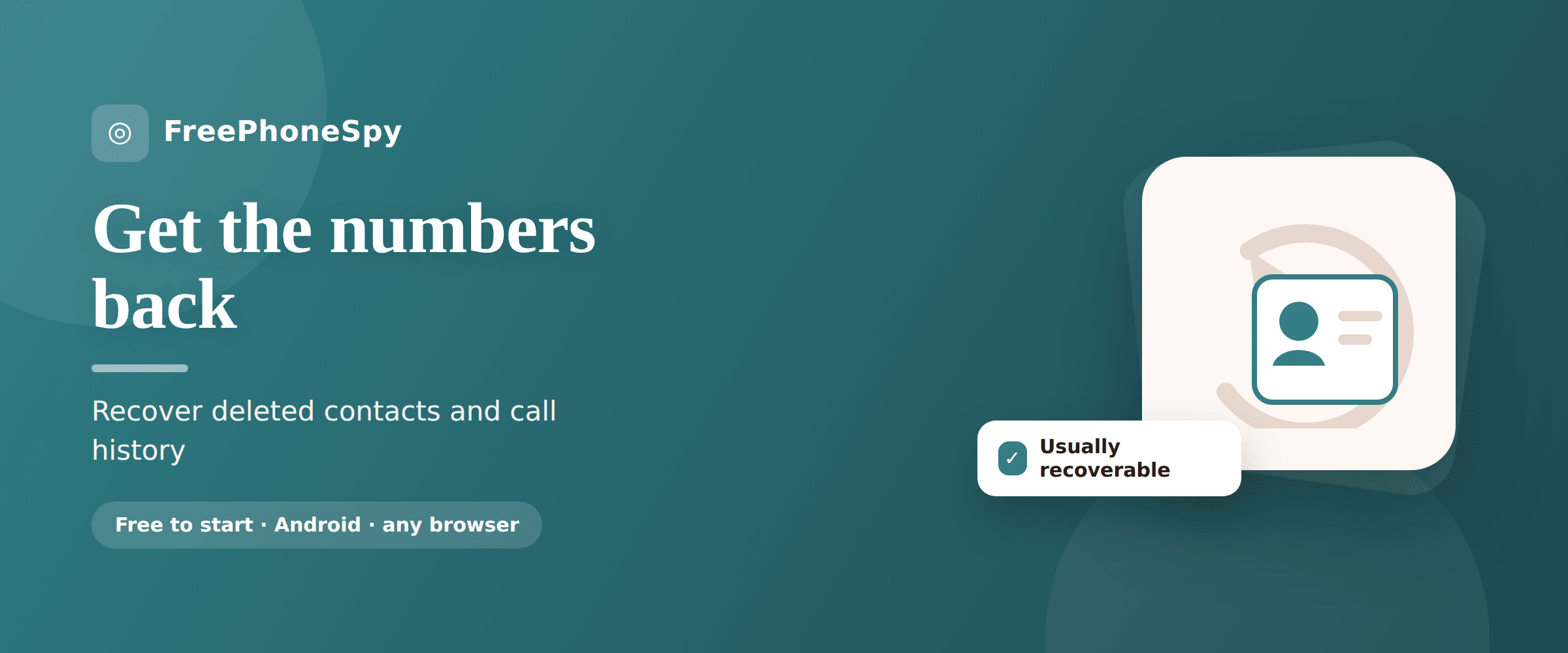 Illustration of a phone address book with a deleted contact card being pulled back from a cloud