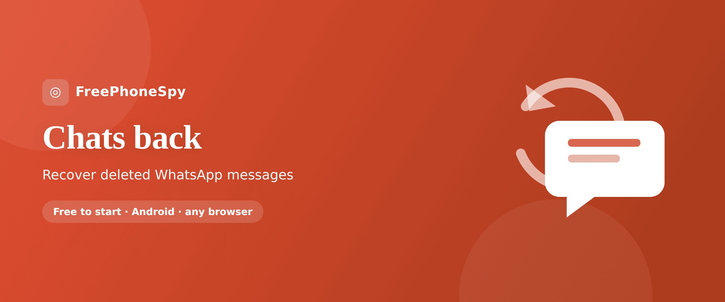 Illustration of a phone showing a WhatsApp chat being restored from a cloud backup