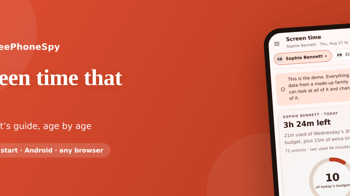 FreePhoneSpy — screentime hero