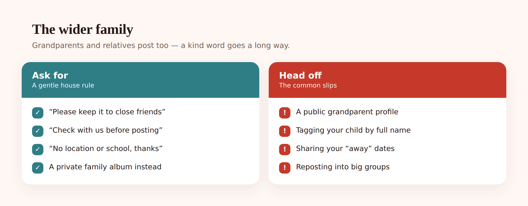 Illustration of a checklist beside a smartphone, representing simple safe-sharing habits