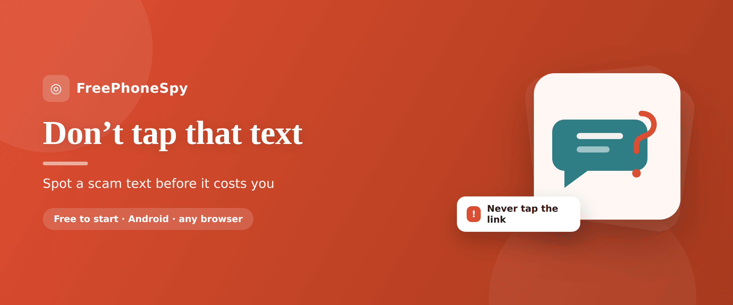 Illustration of a phone showing a fake delivery text with a glowing link acting as a fishing hook