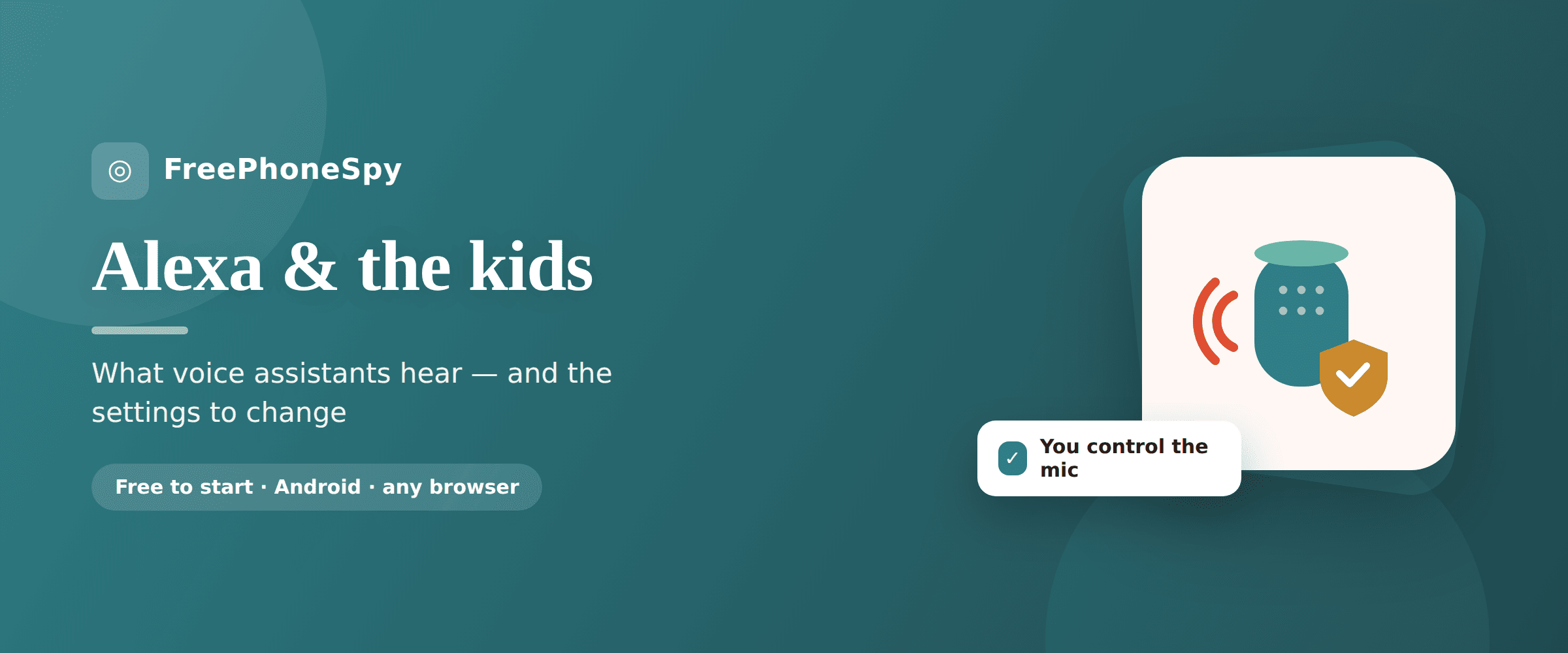 Illustration of a smart speaker on a kitchen counter with a child asking it a question