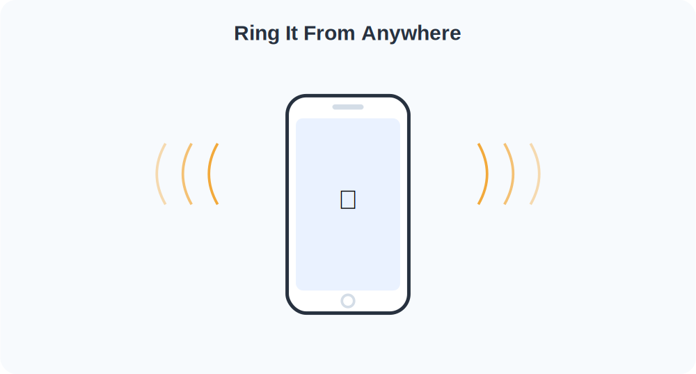 Illustration of a phone ringing loudly with sound waves on both sides