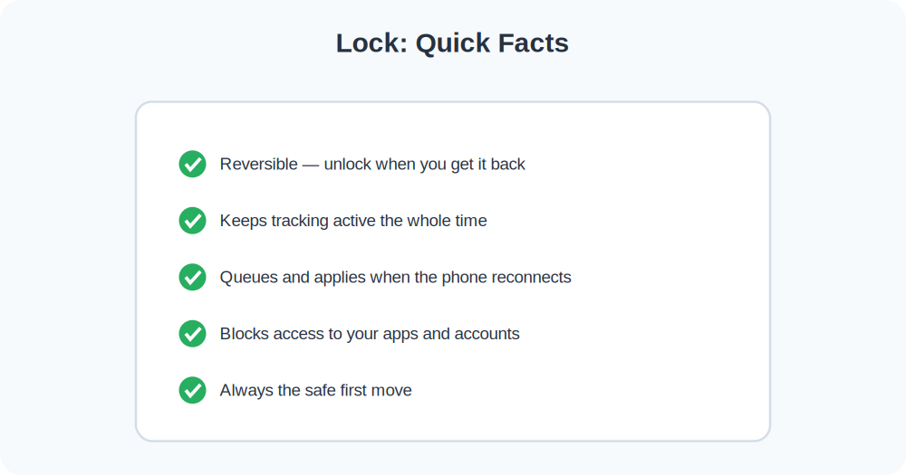Quick facts about remotely locking a lost phone