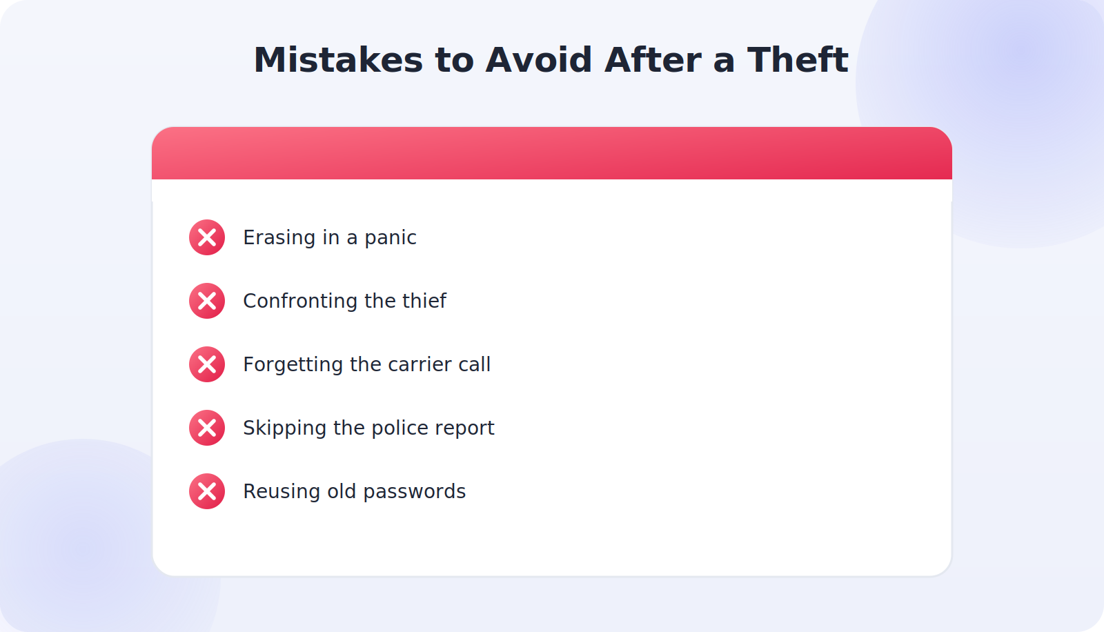 Common mistakes to avoid after a phone is stolen