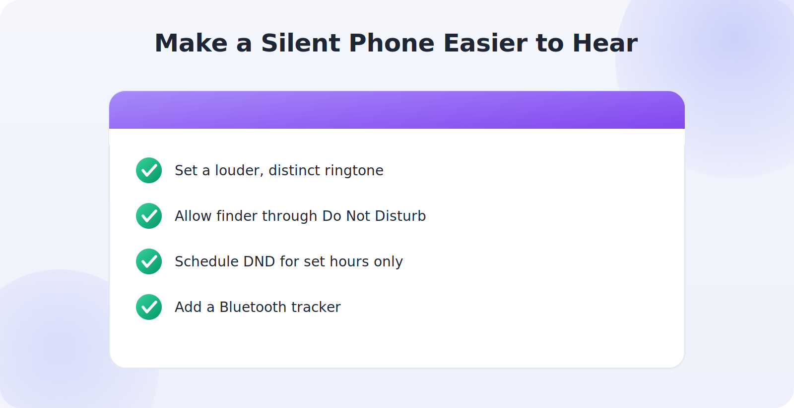 Settings and accessories that make a silent phone easier to find