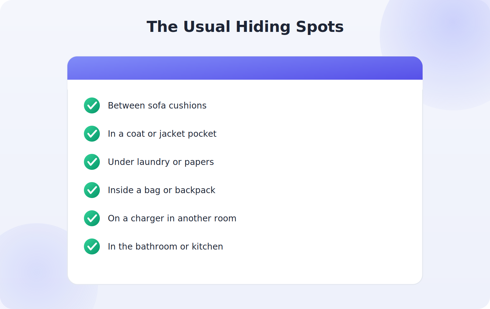 The most common places a phone hides around the home