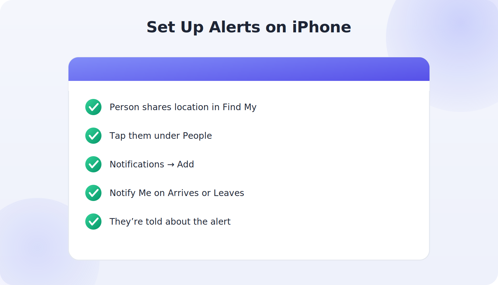 Setting up arrival and departure alerts on iPhone in Find My