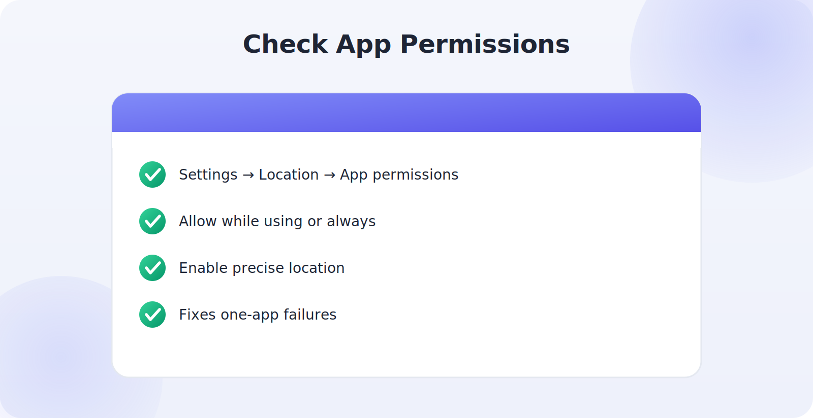 Checking and fixing per-app location permissions on Android