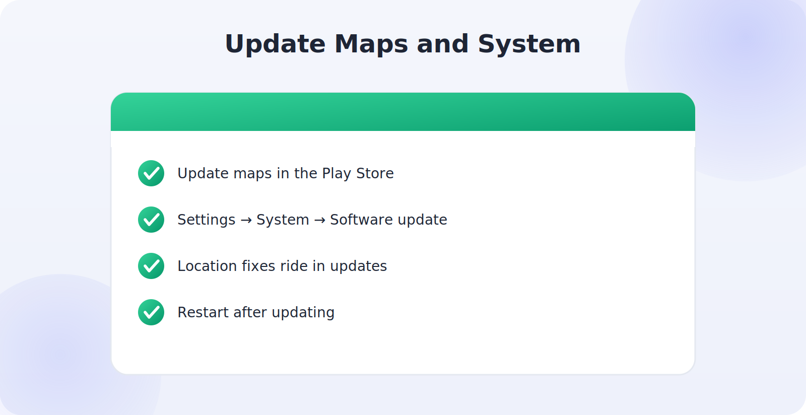 Updating maps apps and Android system software to fix GPS