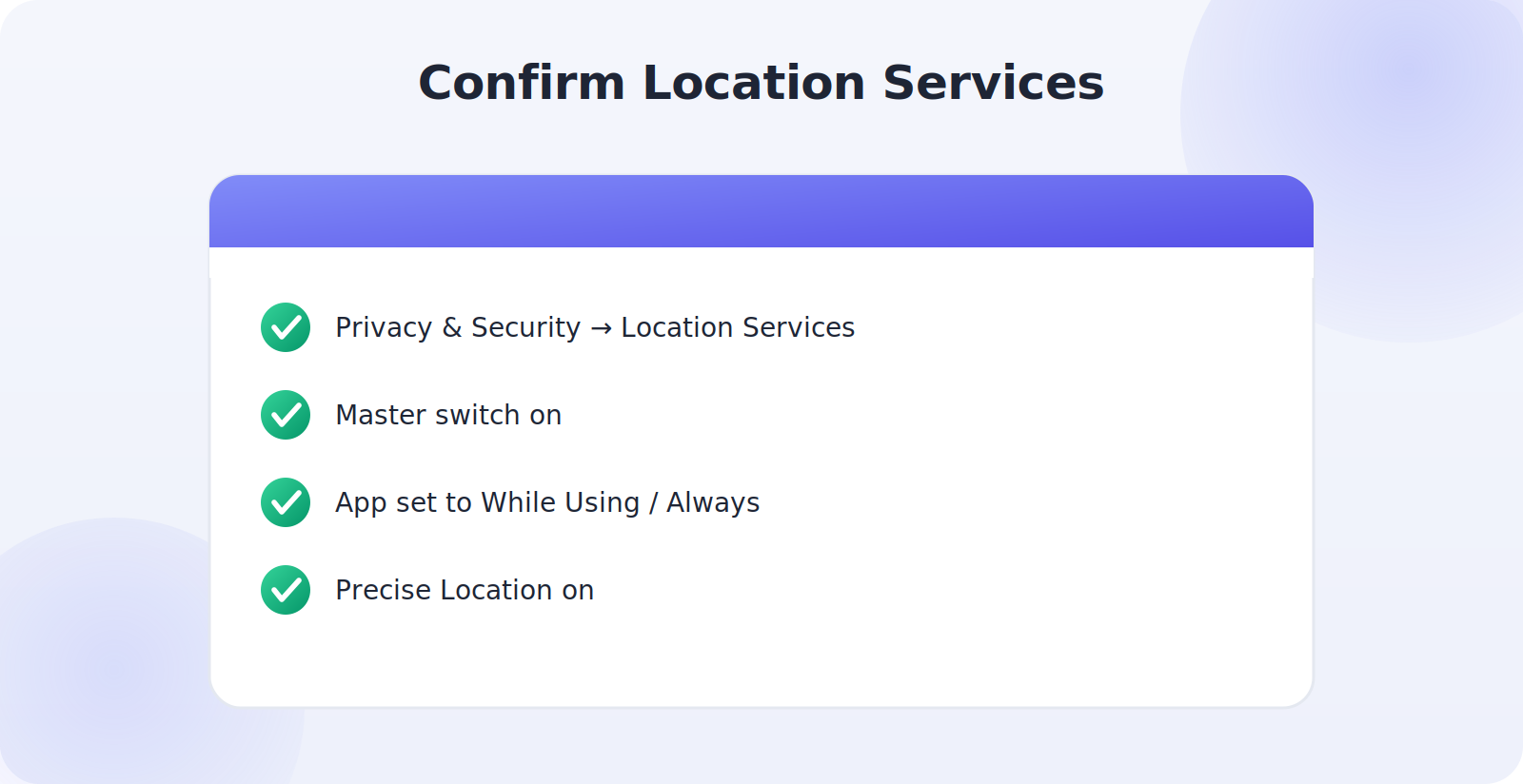 Checking Location Services and per-app permissions on iPhone