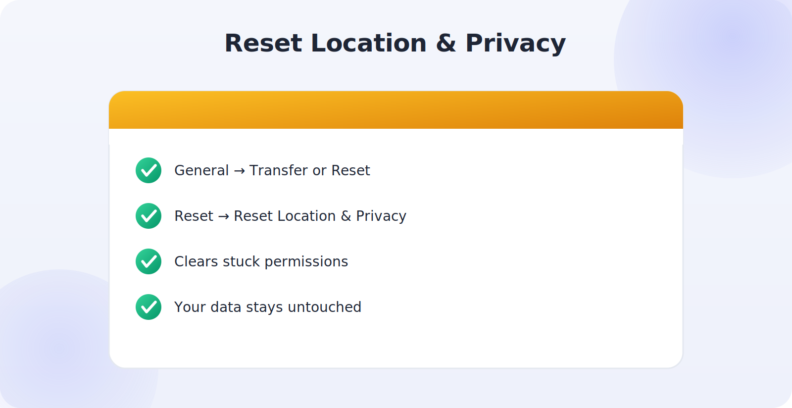 Resetting Location and Privacy settings on iPhone for a clean slate