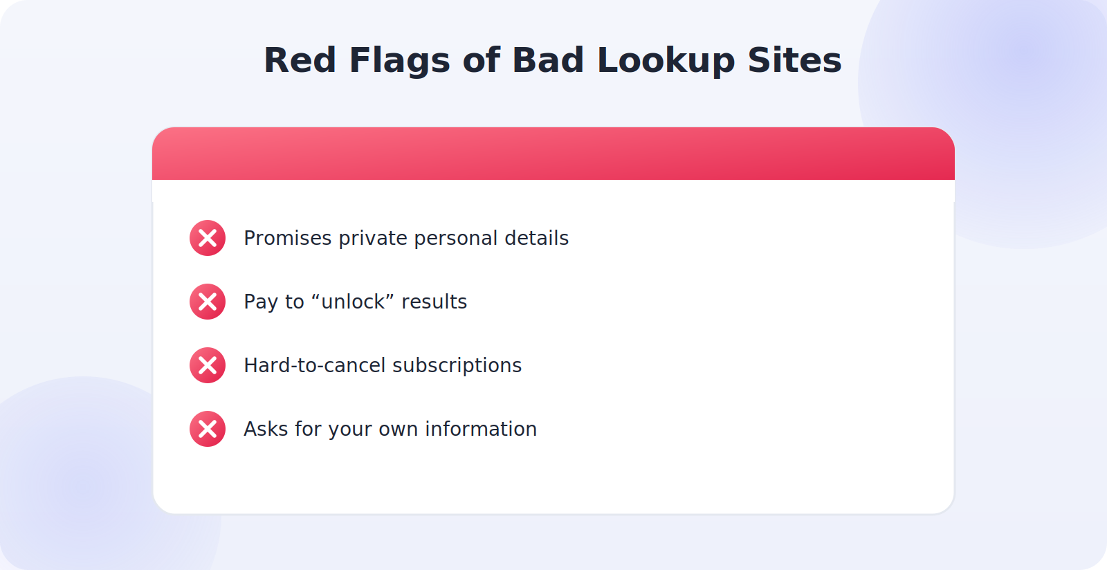 Red flags of misleading paid reverse-lookup services