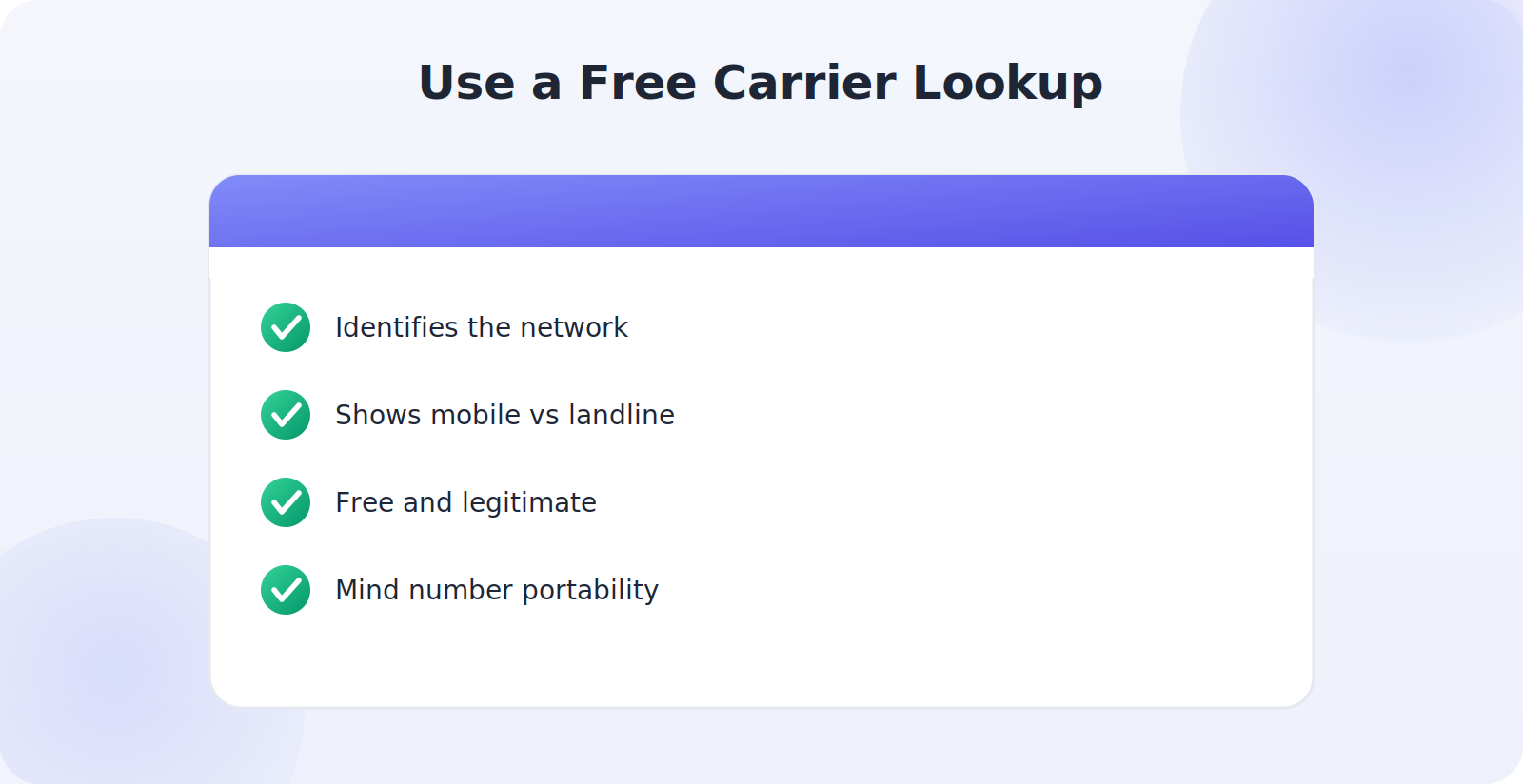 Using a free carrier-lookup tool to identify a number's network