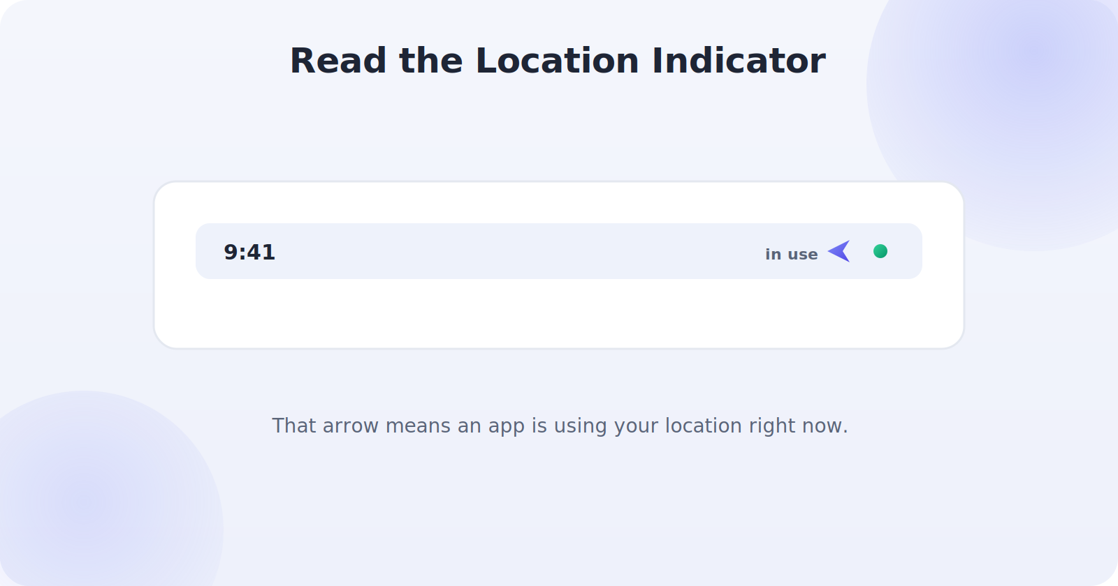 Reading the live location indicator in the status bar