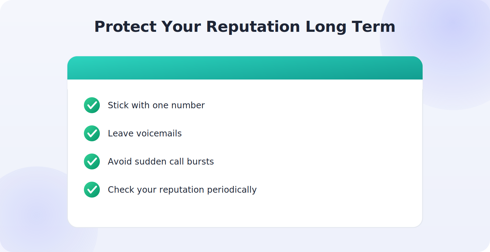 Maintaining a good long-term caller reputation