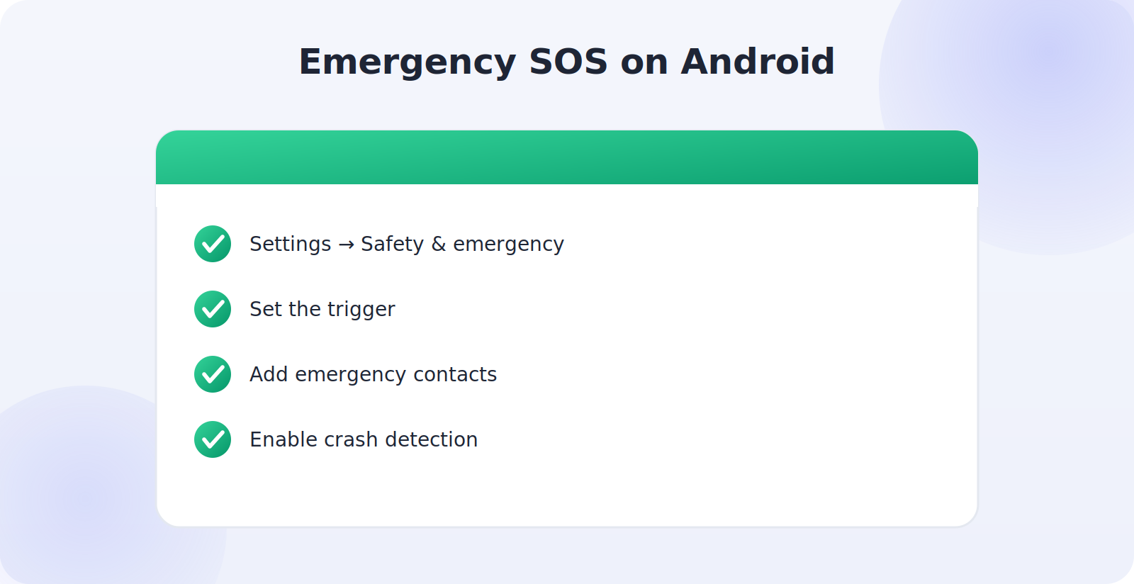 Setting up Emergency SOS on Android