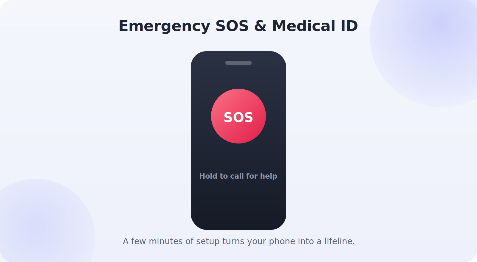 A phone set up with Emergency SOS and Medical ID for emergencies