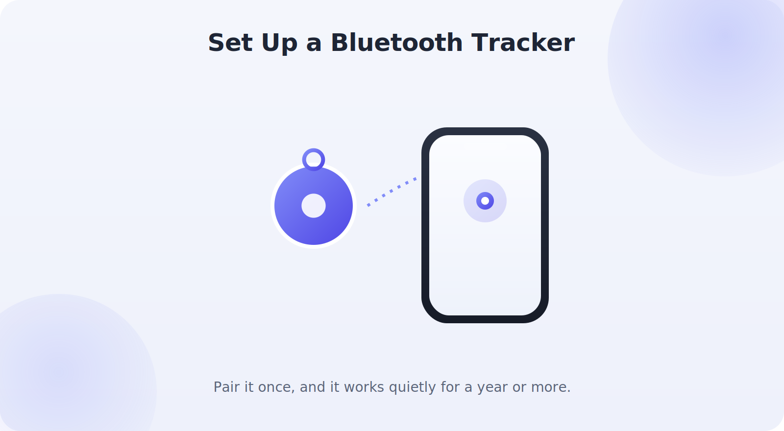 A Bluetooth tracker being set up and paired with a phone