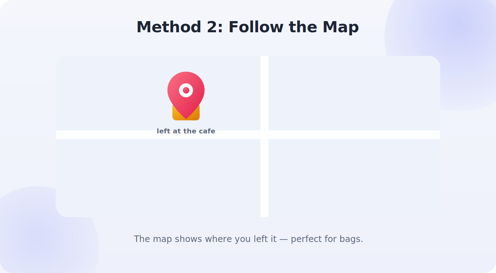 Following a tracker's map to a bag left at a cafe