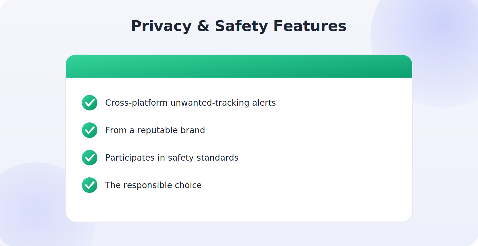 Choosing a tracker with proper privacy and anti-stalking features