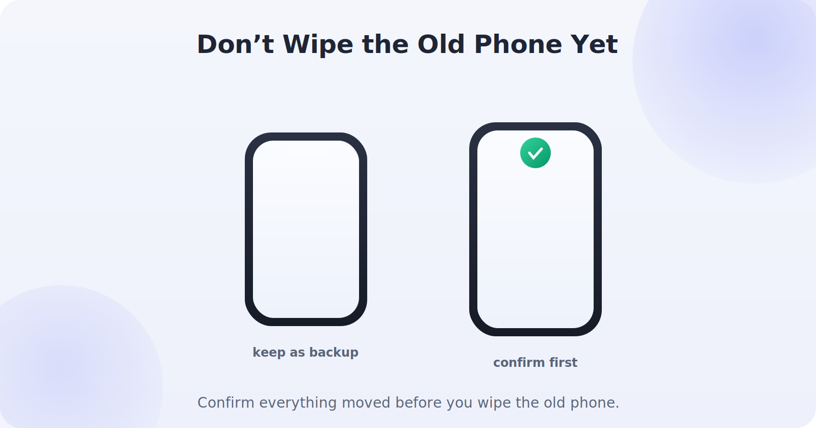 Keeping the old phone until the new one is confirmed working