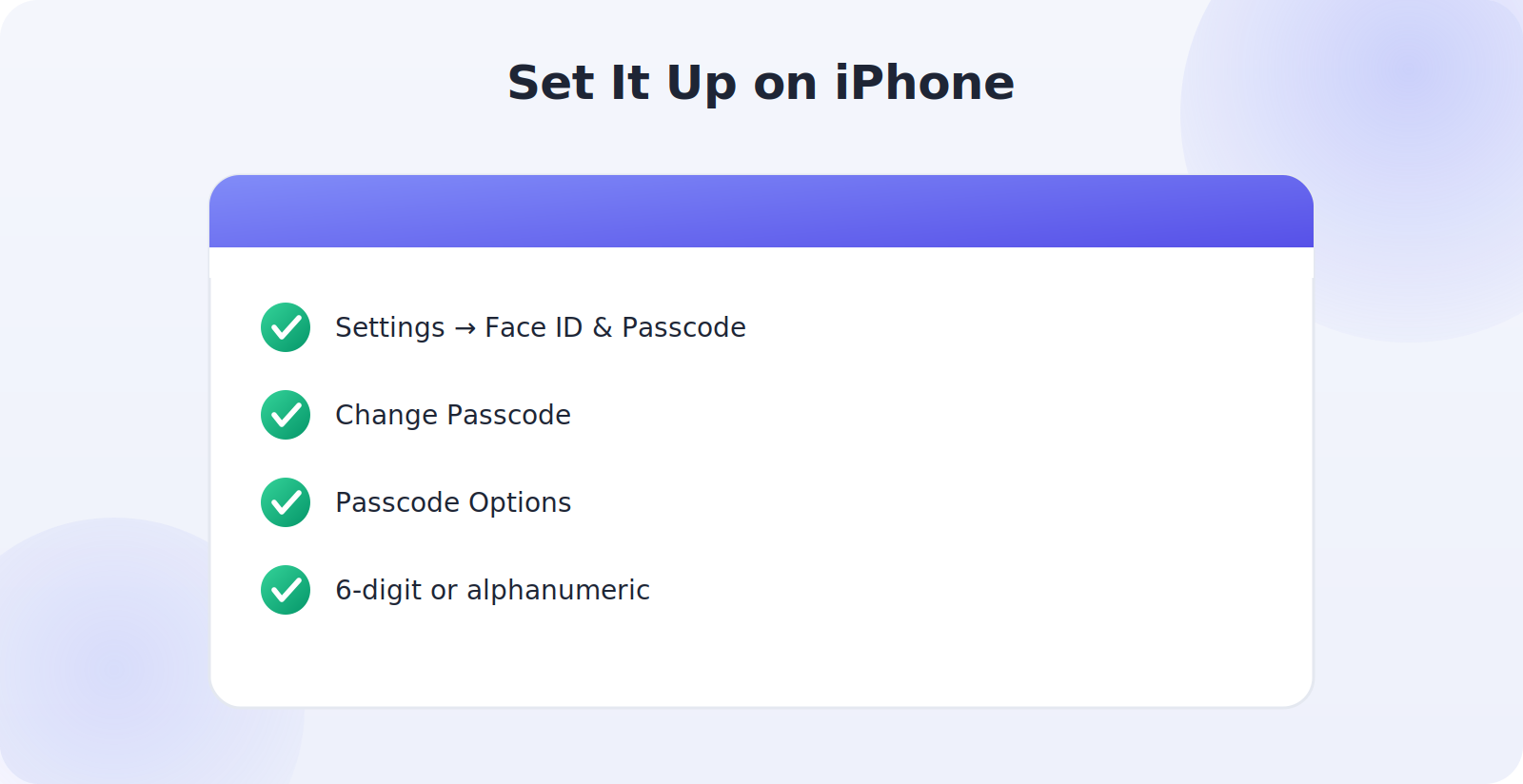 Setting a strong passcode on iPhone