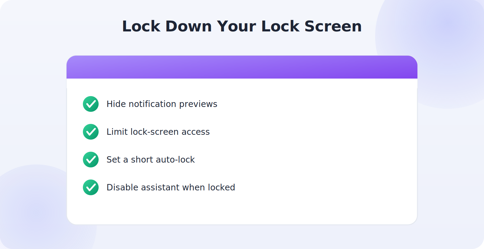 Configuring lock-screen settings to protect private information