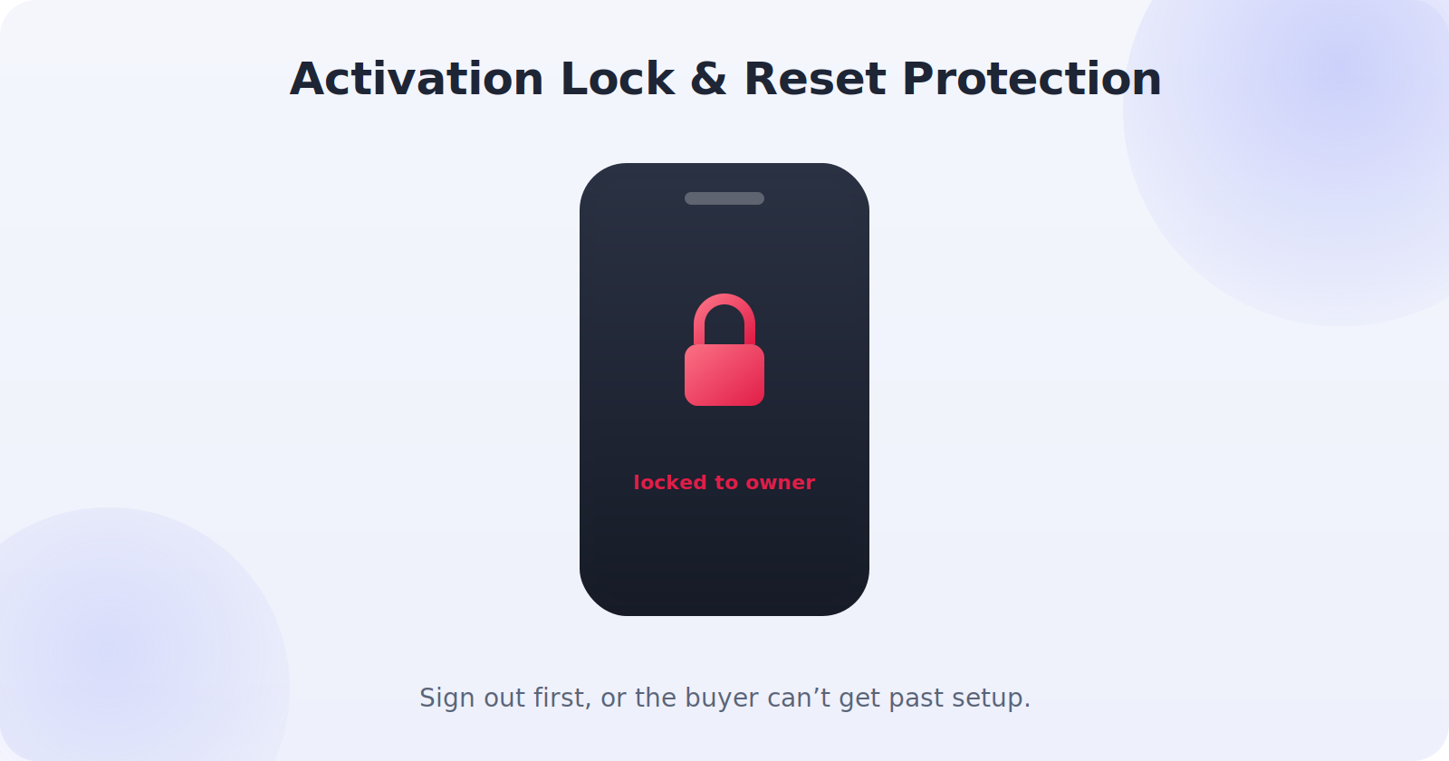 How activation lock and reset protection tie a phone to its owner