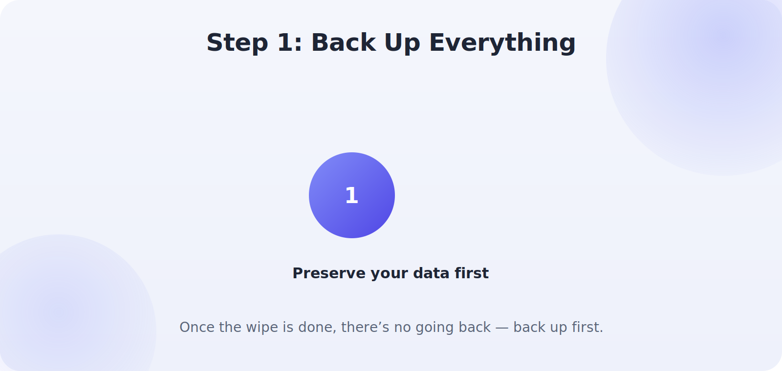 Backing up all data before wiping a phone to sell