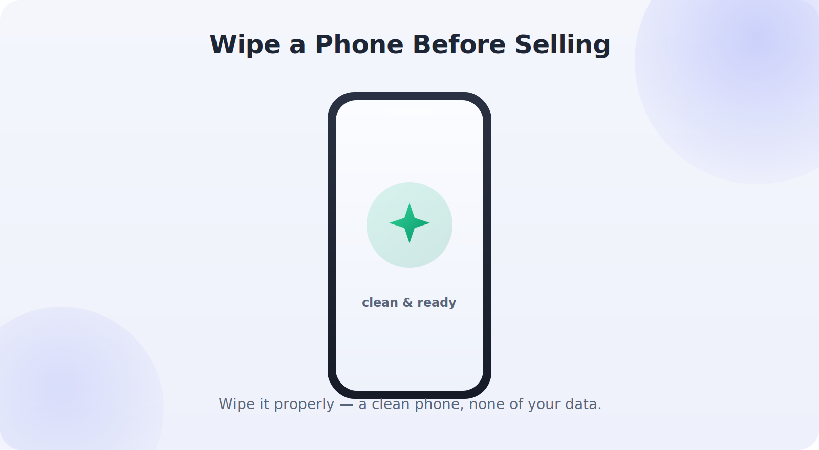 A phone being safely wiped of personal data before selling