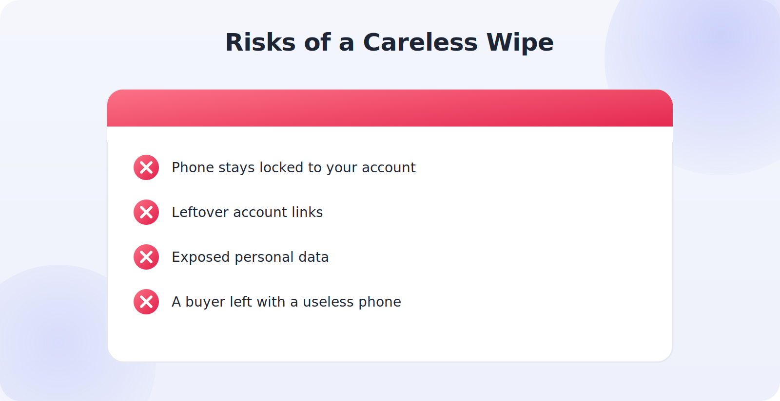The risks of resetting a phone without proper preparation